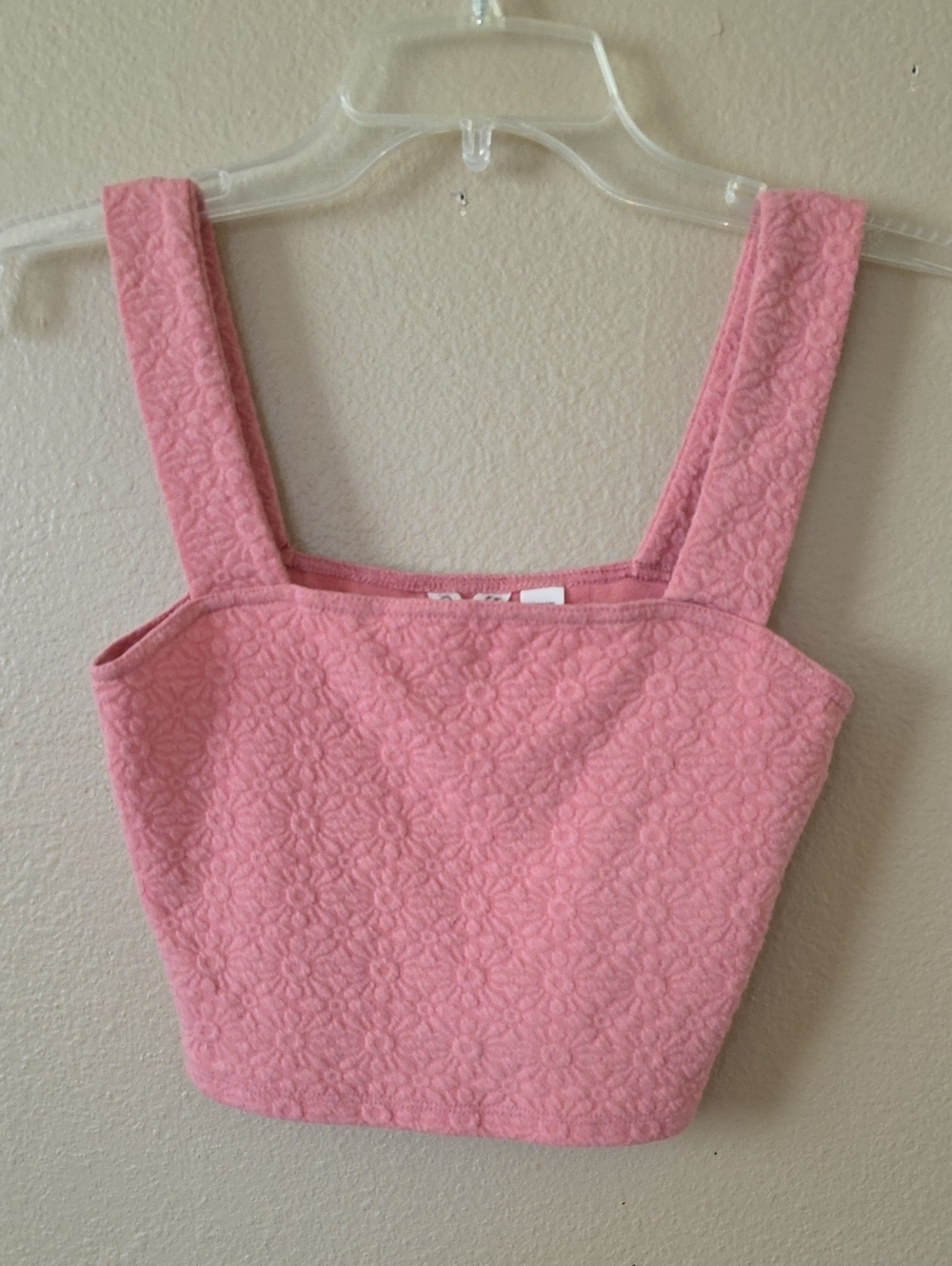 ROXY Womens Pink Floral Embossed Cropped Tank - Size XS